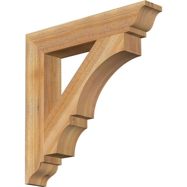 Ekena Millwork Balboa Traditional Rough Sawn Bracket, Western Red Cedar, 4"W x 24"D x 24"H BKT04X24X24BOA01RWR - main